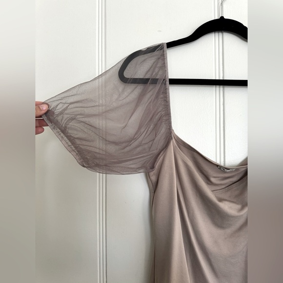 Free People Intimately Yours Puffy Sleeve Top, Mauve Gray, Size Large - Picture 4 of 6